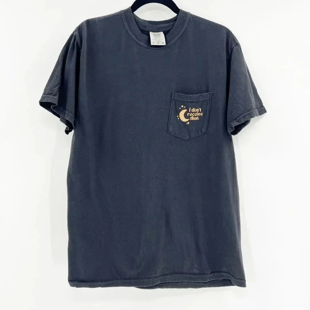 Urban Outfitters Comfort Colors Pocket Tee Womens Sz M Black I Dont Receive That